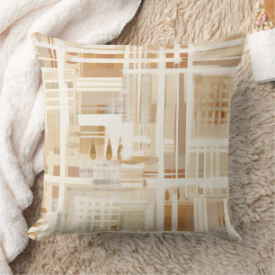 Neutrale Abstracte Plaid Gedempte Boho Kussen