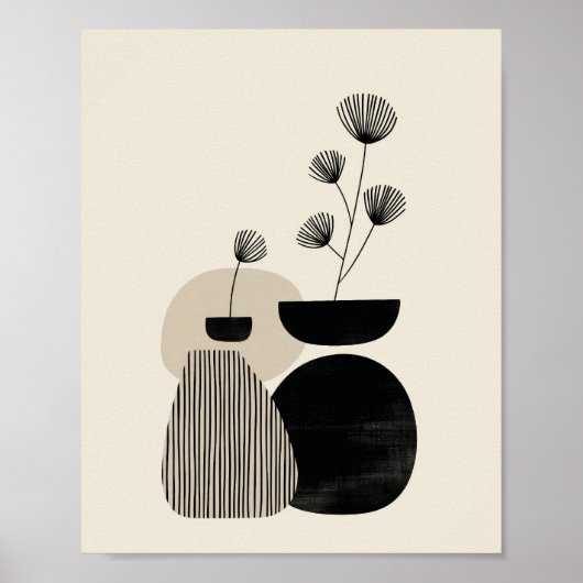 Neutrale Abstracte Vaas Kunst Poster (Voorkant)