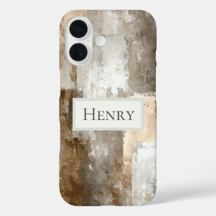 Neutrale Abstracte Verf iPhone 16 Hoesje