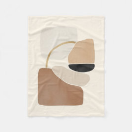Neutrale Abstracte Vormen | Minimalistische Modern Fleece Deken