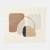 Neutrale Abstracte Vormen | Minimalistische Modern Fleece Deken (Voorkant (Horizontaal))