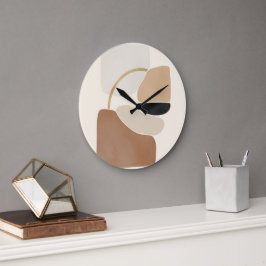 Neutrale Abstracte Vormen | Minimalistische Modern Grote Klok