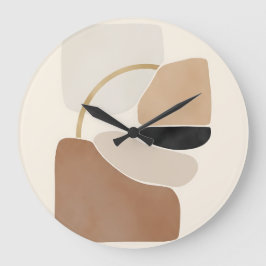 Neutrale Abstracte Vormen | Minimalistische Modern Grote Klok