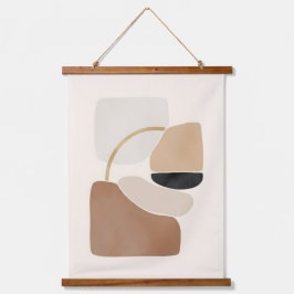 Neutrale Abstracte Vormen | Minimalistische Modern Hangend Wandkleed