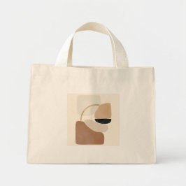Neutrale Abstracte Vormen | Minimalistische Modern Mini Tote Bag