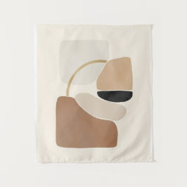 Neutrale Abstracte Vormen | Minimalistische Modern Wandkleed