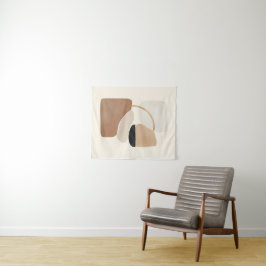 Neutrale Abstracte Vormen | Minimalistische Modern Wandkleed