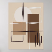 Neutrale Abstracte vormen muurkunst Poster (Voorkant)