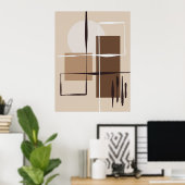 Neutrale Abstracte vormen muurkunst Poster (Thuiskantoor)