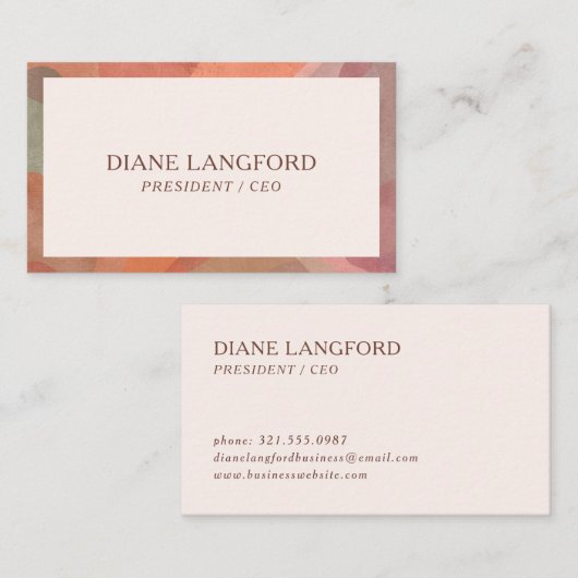 Neutrale Abstracte Waterverf Visitekaartje (Voorkant / Achterkant)