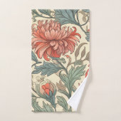 Neutrale achtergrond met kleurrijke roze retro blo bad handdoek (Handdoek)