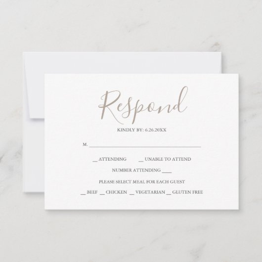 Neutrale antwoord RSVP-kaarten (Voorkant)