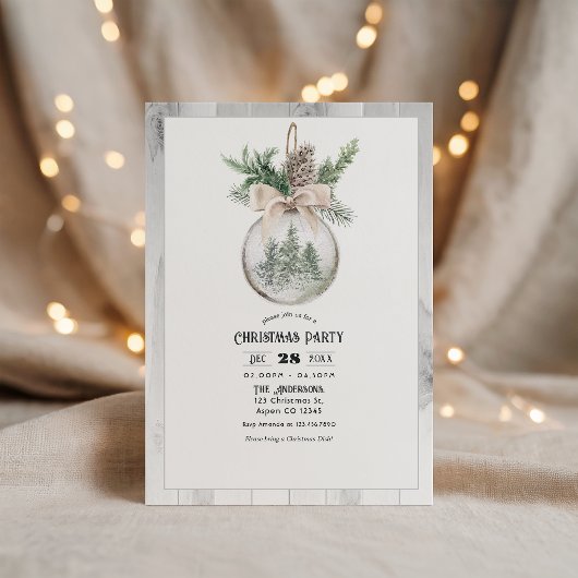 Neutrale Aquarel Boho Kerstfeestje Kaart