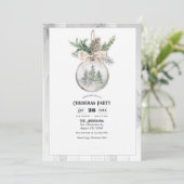 Neutrale Aquarel Boho Kerstfeestje Kaart (Staand voorkant)