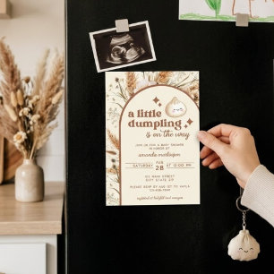 Neutrale Aquarel Little Dumpling Bao Baby Shower Magnetische Uitnodiging