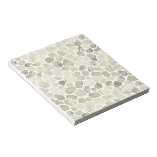 Neutrale aquarel verfstijl Pebble Patterned Notitieblok (Schuin)
