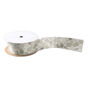 Neutrale aquarel verfstijl Pebble Patterned Satijnen Lint