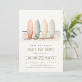 Neutrale Baby aan boord van het Surfboard Baby sho Kaart (Staand voorkant)