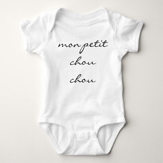 Neutrale Baby Bodysuit mon petit chou chou (Voorkant)