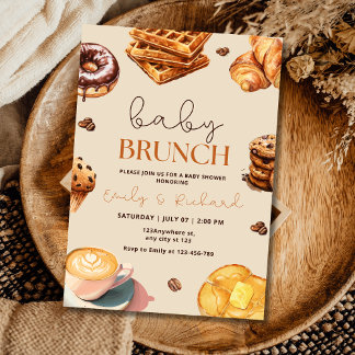 Neutrale Baby Brunch Baby Shower Uitnodiging, Ontb Kaart