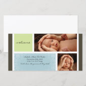 Neutrale baby fotocard aankondiging (Voorkant / Achterkant)
