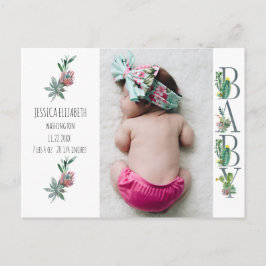 Neutrale Baby geboortefoto van Sweet Cactus Aankon Briefkaart