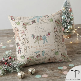 Neutrale Baby Het Is Koud Buiten Winter Babyborrel Kussen