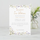 Neutrale Baby in bloei baby shower Uitnodiging (Staand voorkant)