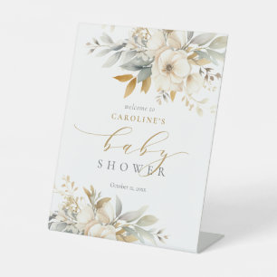 Neutrale Baby in bloom Baby shower welkom Reclamebord Met Voetstuk