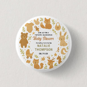 Neutrale baby jongen shower Cute Safari Dier Ronde Button 3,2 Cm