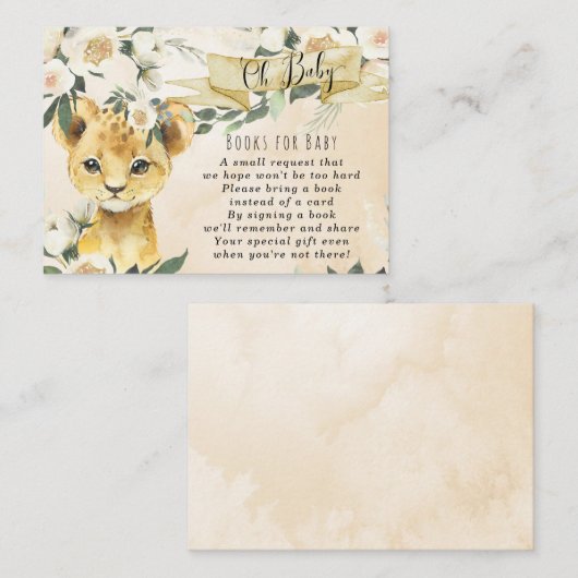 neutrale baby leeuwenboeken voor baby-aanvraagkaar informatiekaartje (Voorkant / Achterkant)