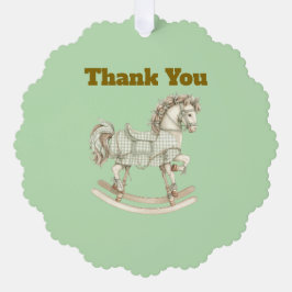 Neutrale baby shower bedankpapier ornament kaart