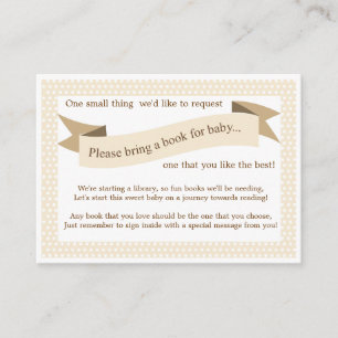 Neutrale Baby shower Book Insert-aanvraagkaart Informatiekaartje