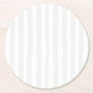Neutrale Baby Shower Coquette Salie Groen Gestreep Ronde Kartonnen Onderzetter