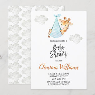 Neutrale Baby shower Giraffe Minimale klap Kaart