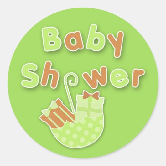 Neutrale Baby Shower Groene Sticker (Voorkant)