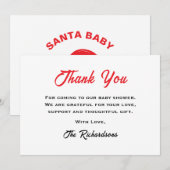 Neutrale Baby Shower Kerstman Baby Winter Hoed Bedankkaart (Voorkant / Achterkant)