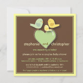 Neutrale Baby shower Uitnodiging om vogels te bevr (Voorkant)