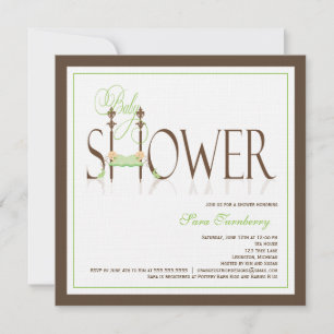 Neutrale Baby shower Uitnodiging - Tweevoudige bab