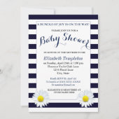 Neutrale Baby shower van Navy Floral Kaart (Voorkant)