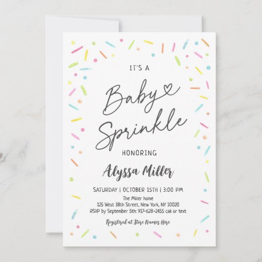 Neutrale Baby Sprinkle Kaart (Voorkant)