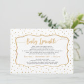 Neutrale Baby Sprinkle met gouden confetti Kaart (Staand voorkant)