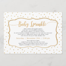 Neutrale Baby Sprinkle met gouden confetti