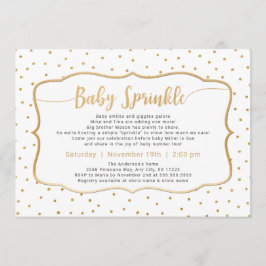Neutrale Baby Sprinkle met gouden confetti Kaart