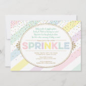 Neutrale baby sprinkle uitnodiging multicolor gold (Voorkant)