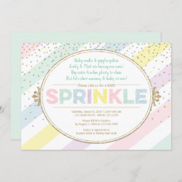 Neutrale baby sprinkle uitnodiging multicolor gold