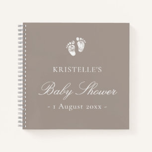 Neutrale Baby Voetafdruk Baby shower Gastboek Notitieboek