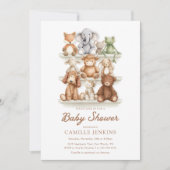 Neutrale babyborrel met dierentuin kaart (Voorkant)