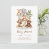 Neutrale babyborrel met dierentuin kaart (Staand voorkant)