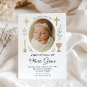 Neutrale babymeisje doopuitnodiging kaart